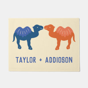 Paillasson Deux mignons Camels Cartoon Couples Personnalisés