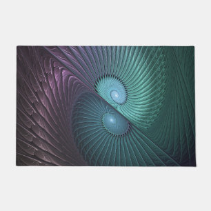 Paillasson Deux spirales colorées Art Abstrait Fractal modern