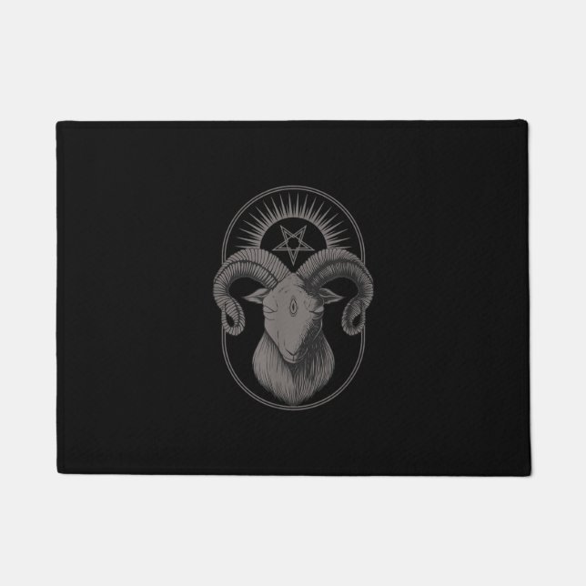Paillasson Devil Goat Pentagram Baphomet Satan Occult Satanic (Devant)