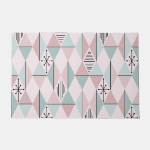 Paillasson Diamants d'Art de l'Âge Atomique Pastel Rose Vert