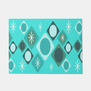 Paillasson Diamants Ovales Starbursts Turquoise