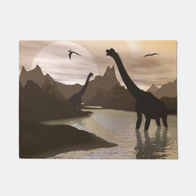 Paillasson Dinosaures de Brachiosaurus dans l'eau - 3D (Devant)