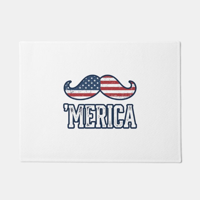 Paillasson Distressed America Mustache Patriotic Vector Desig (Devant)