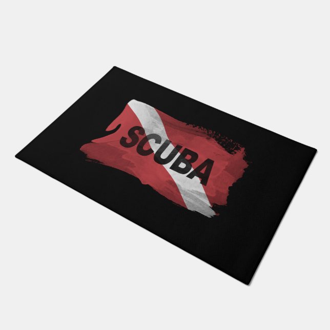 Paillasson Diver Down flag brush stroke, Diver flag (Incliné)