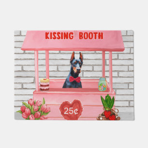 Paillasson Doberman Chien Valentine's Day Kissing Booth
