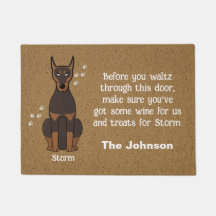 Doberman Doormat, Doormat Chien, Chien