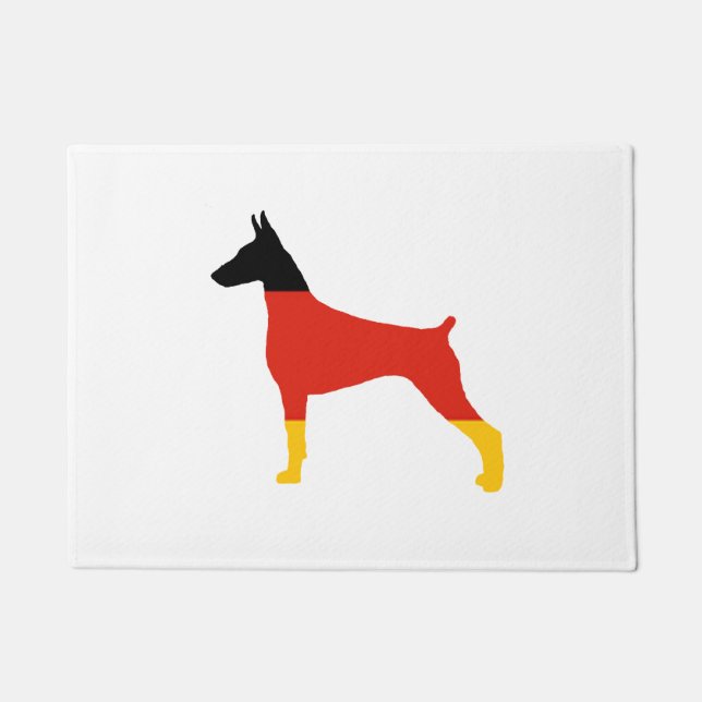 Paillasson doberman pinscher silhouette du drapeau allemand (Devant)