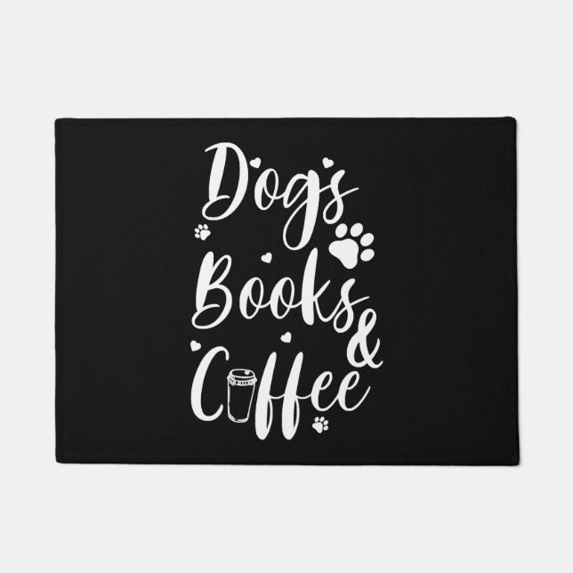Paillasson Dogs Books Coffe Dog Lover Book Worm (Devant)