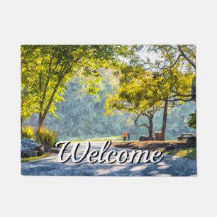 Paillasson Dogwood Stroll Peinture de bienvenue