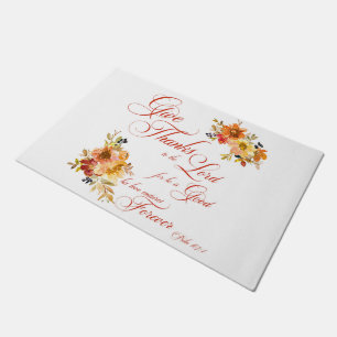 Paillasson Donner Merci à Lord fall aquarelle fleurie