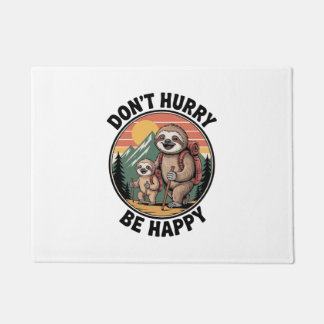Paillasson Don't Hurry, Be Happy Official Sloth Hiking Team