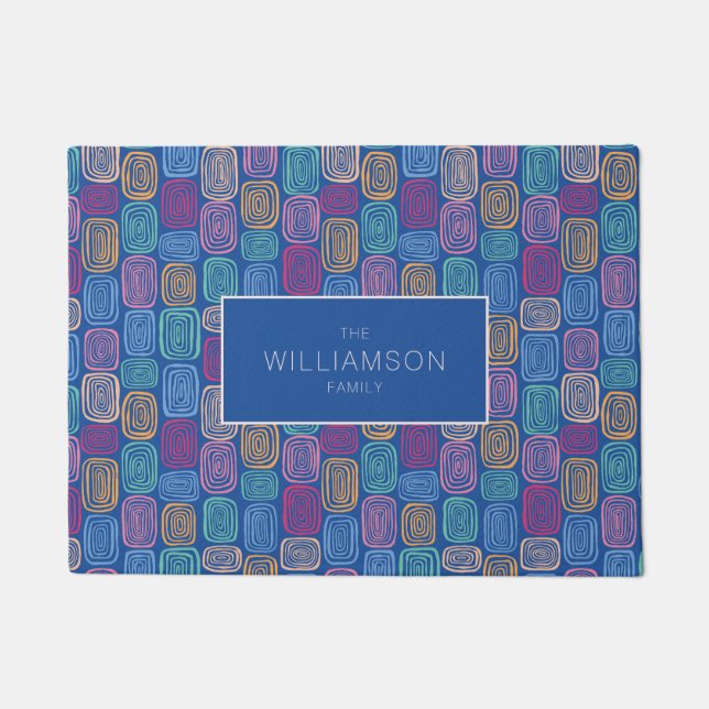 Paillasson Doodle d'art abstrait coloré (Devant)