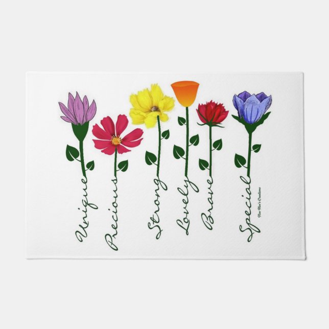 Paillasson Door Mat - Fleurs sauvages n' Words