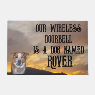 Paillasson Doorbell est photo de chien et nom Coucher de so