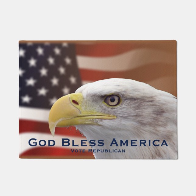 Paillasson Doormat politique Dieu béni vote républicain (Devant)