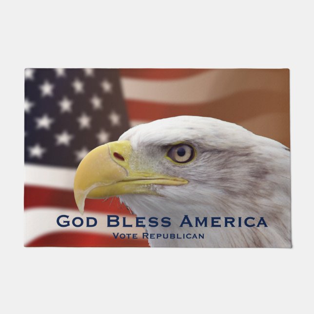 Paillasson Doormat politique Dieu béni vote républicain (Devant)