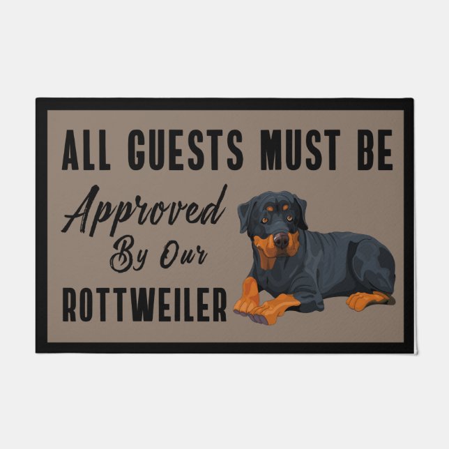 Paillasson Doormat Rottweiler, Tous Les Visiteurs Doivent Êtr (Devant)