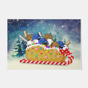 Paillasson Doormate de baseball, poison de Lovely Christma