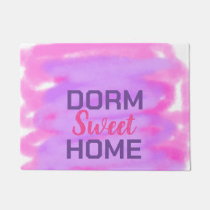 Paillasson Dorm doux doré rose violet aquarelle texte