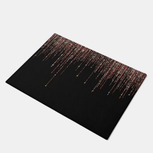Paillasson Dory Rose Noire Gold Sparkly Glitter Fringe