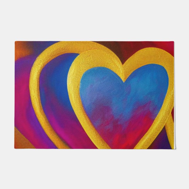 Paillasson Double mat de coeur (Devant)