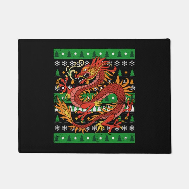Paillasson Dragon laide Noël (Devant)