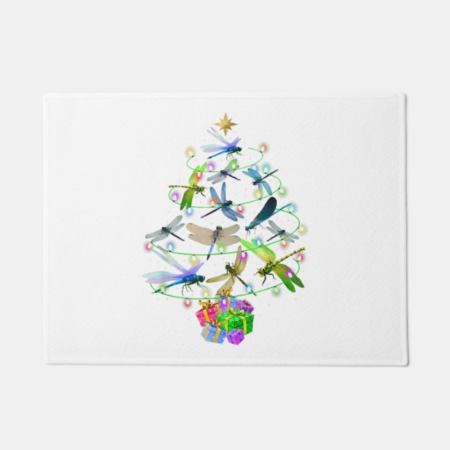 Paillasson Dragonfly Christmas Tree Xmas (Devant)