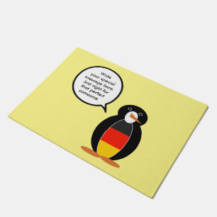 Paillasson Drapeau allemand Mme Pingouin Personnalisé