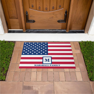 Paillasson Drapeau américain 4 juillet États-Unis Customisé M
