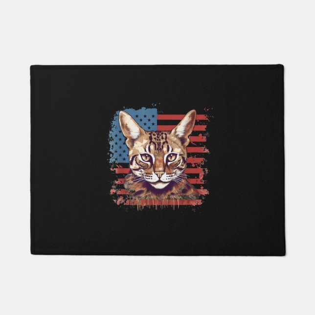 Paillasson Drapeau américain 4 juillet Savannah Chat (Devant)