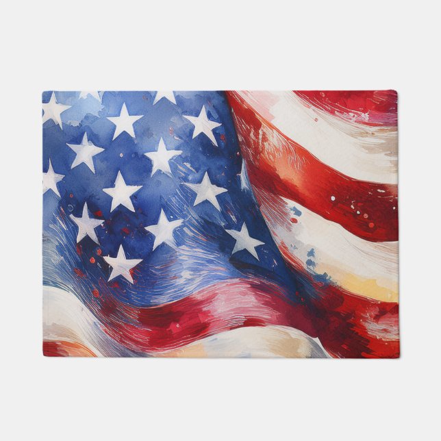 Paillasson Drapeau américain aquarelle (Devant)