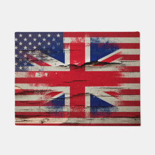 Paillasson Drapeau américain britannique de la peinture de