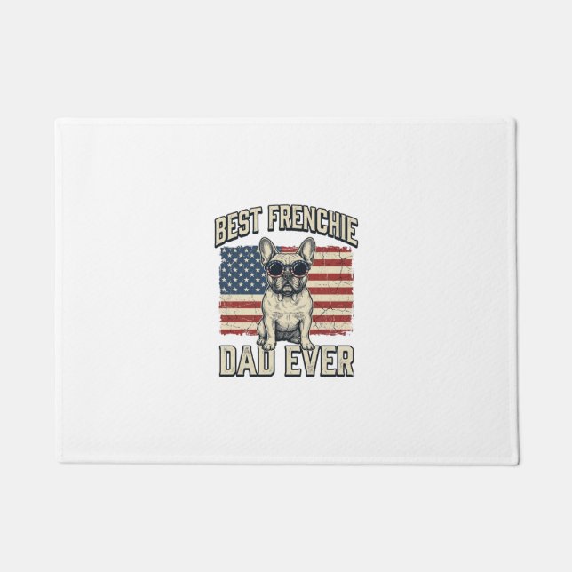 Paillasson Drapeau américain Papa Frenchie vintage (Devant)