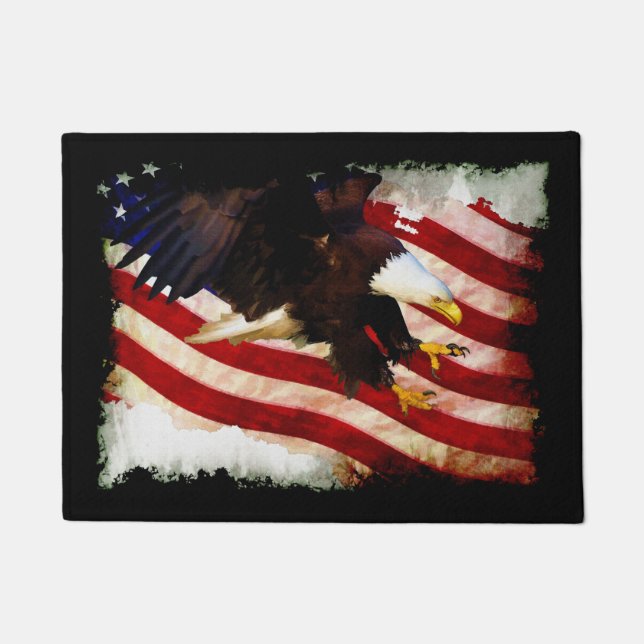 Paillasson Drapeau américain patriotique et aigle à tête blan (Devant)