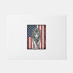 Paillasson Drapeau américain vintage gravé Tigre Design patri