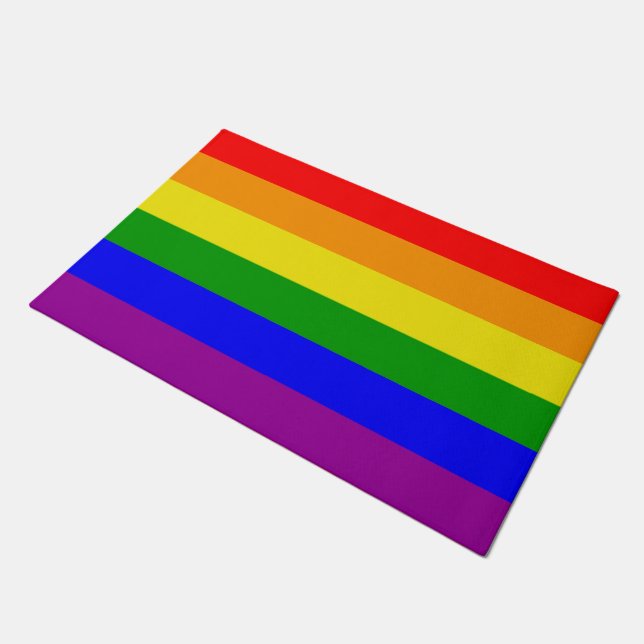 Paillasson Drapeau arc-en-ciel de la fierté gay (Incliné)