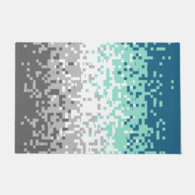 Paillasson Drapeau de fierté frayromantique abstrait pixelisé (Devant)