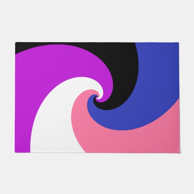 Paillasson Drapeau de fierté Genderfluid Abstrait Spirale Boh (Devant)