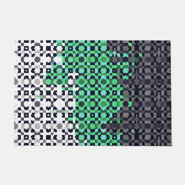 Paillasson Drapeau de fierté Neutrois Abstrait Pixelisé Tripa (Devant)