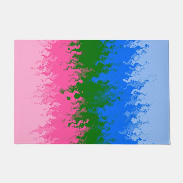Paillasson Drapeau de fierté omniromantique abstrait ondulé t (Devant)