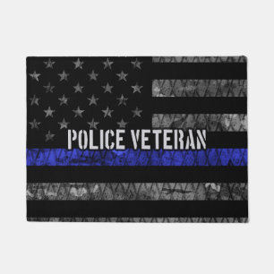 Paillasson Drapeau de police vétéran en détresse