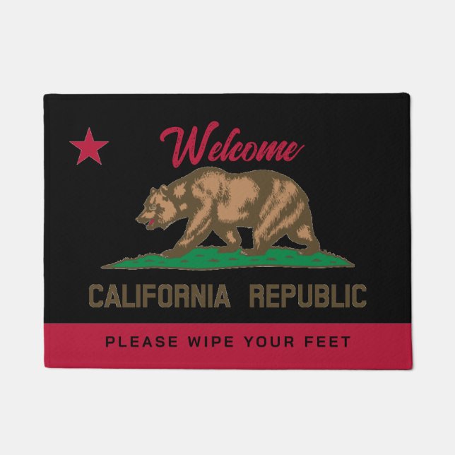Paillasson Drapeau d'état de la République de Californie (Devant)