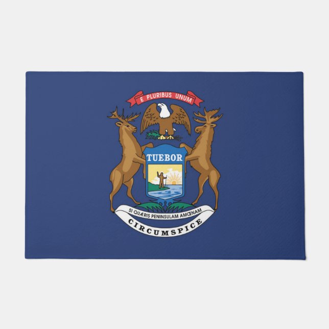 Paillasson Drapeau d'État du Michigan, États-Unis (Devant)