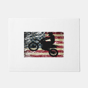 Paillasson Drapeau Dirt Vélo USA Drapeau T-Shirt Motocross Dr