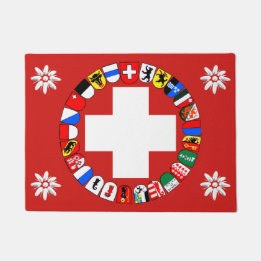 Paillasson Drapeau et edelweiss suisses