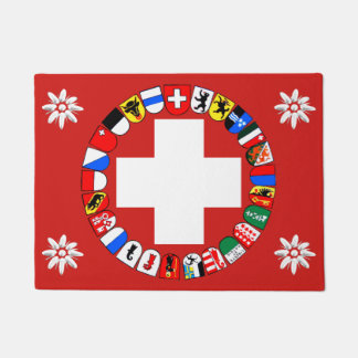 Paillasson Drapeau et edelweiss suisses