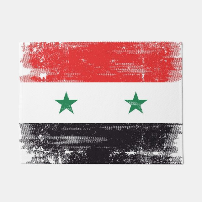 Paillasson Drapeau grunge de la Syrie (Devant)