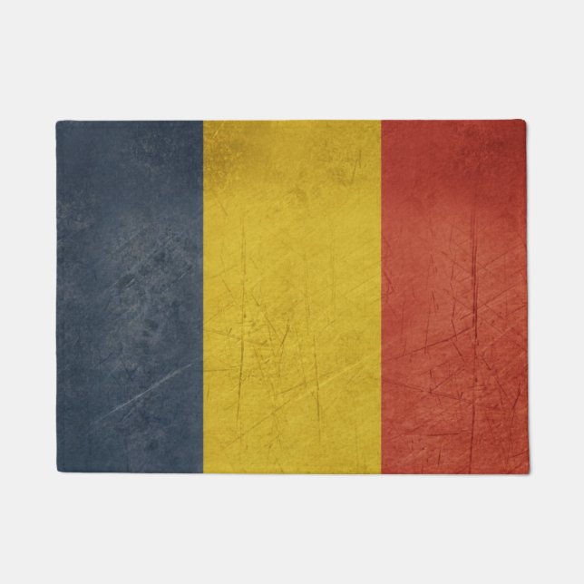 Paillasson Drapeau grunge d'État souverain de la Roumanie (Devant)