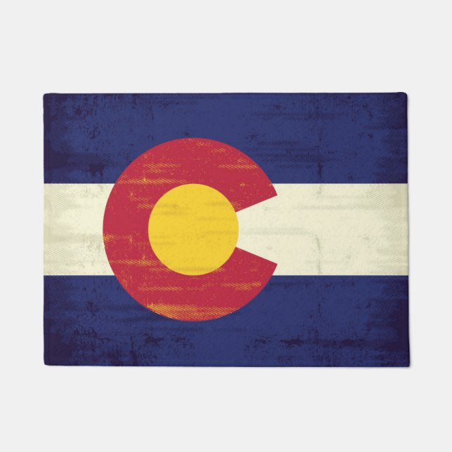Paillasson Drapeau grunge du Colorado (Devant)