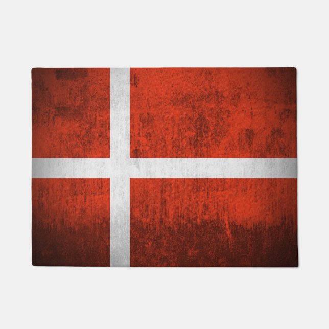 Paillasson Drapeau grunge du Danemark (Devant)